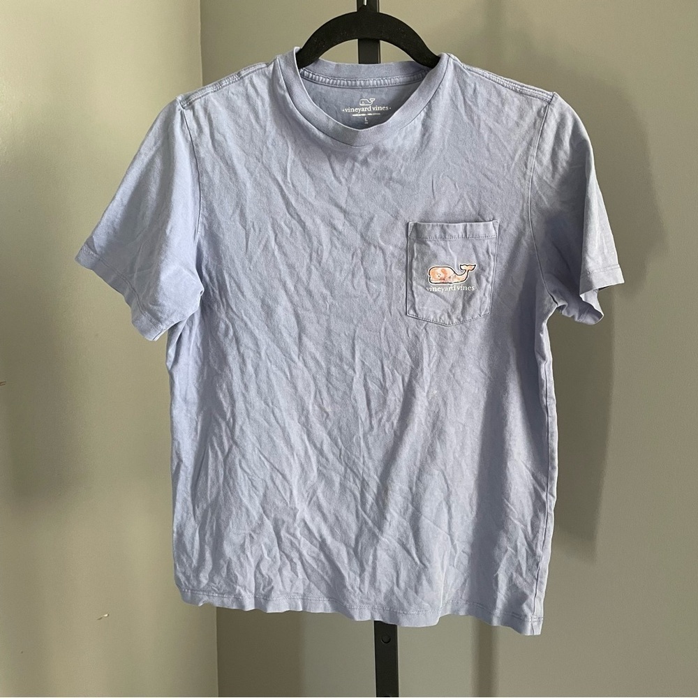 Vineyard Vines Lobster Toss Whale Fill Pocket Crew T-Shirt Size 16 Large